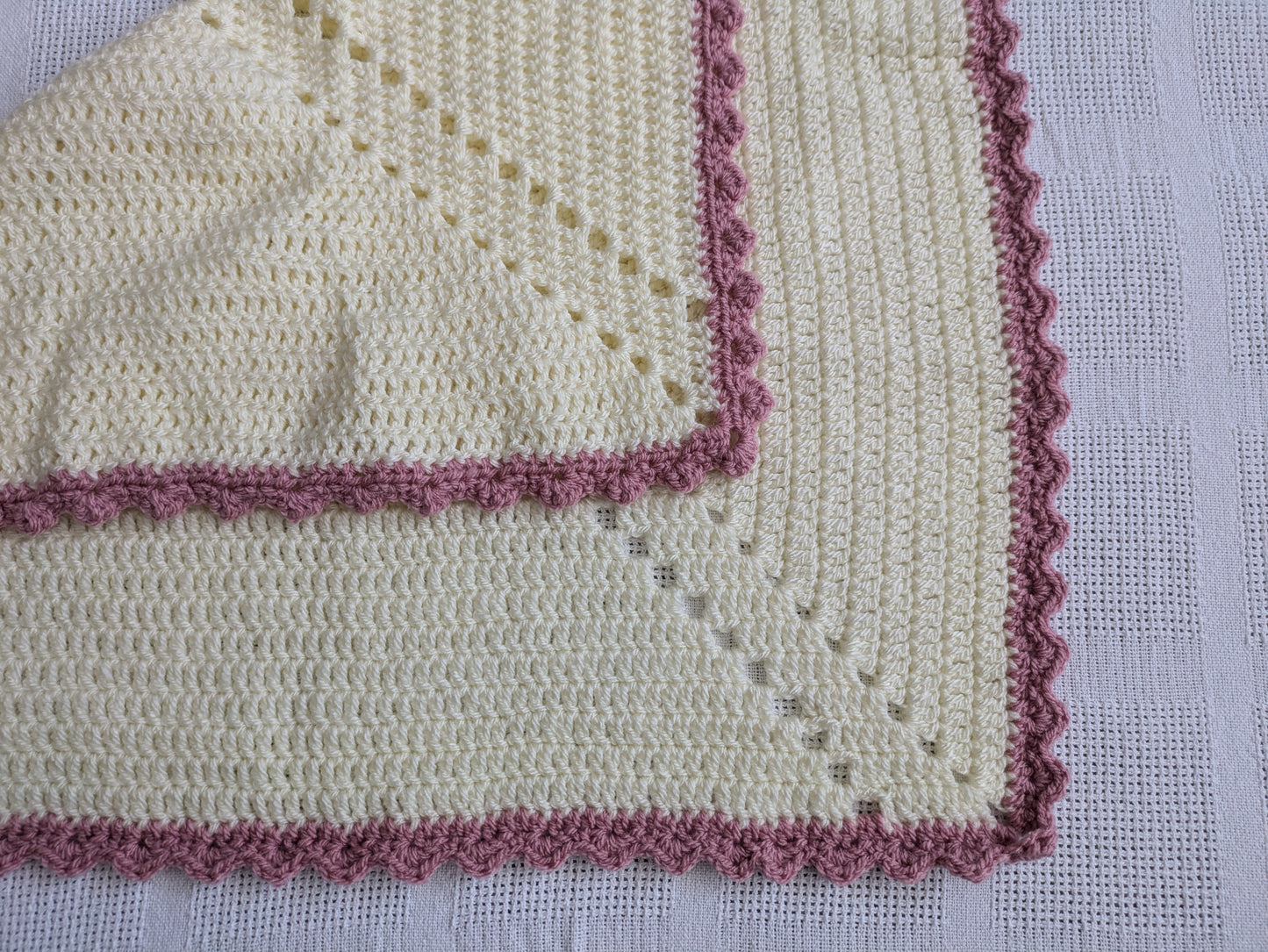 Solid Cream Blanket with Custom Colour Border