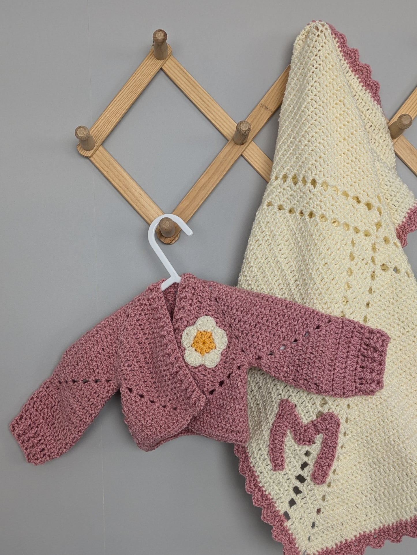 Custom Order - Solid Cream Child's Blanket - Personalised Initial