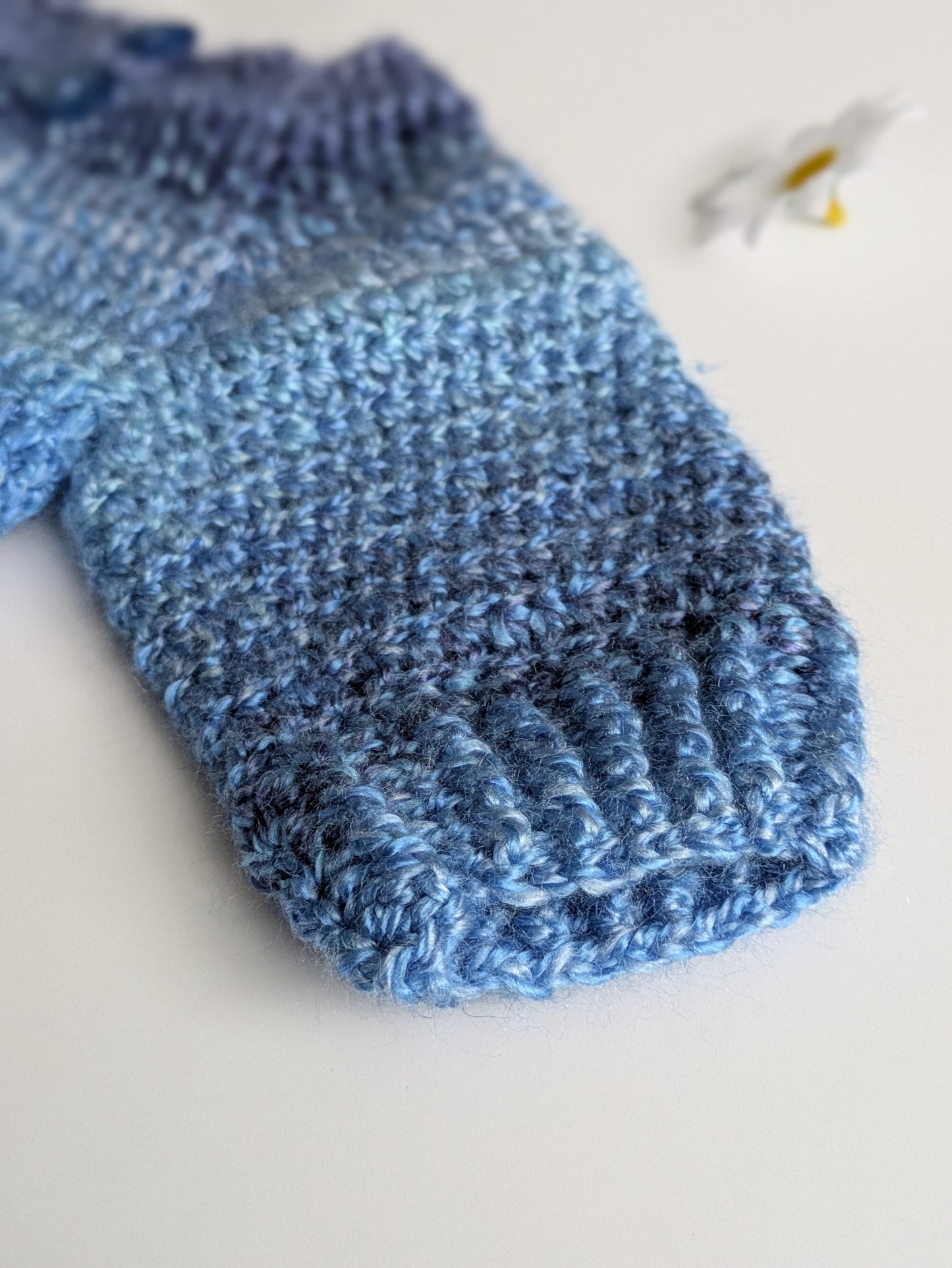 Handmade Blue Ombre Baby Button Jumper - 0-3 months