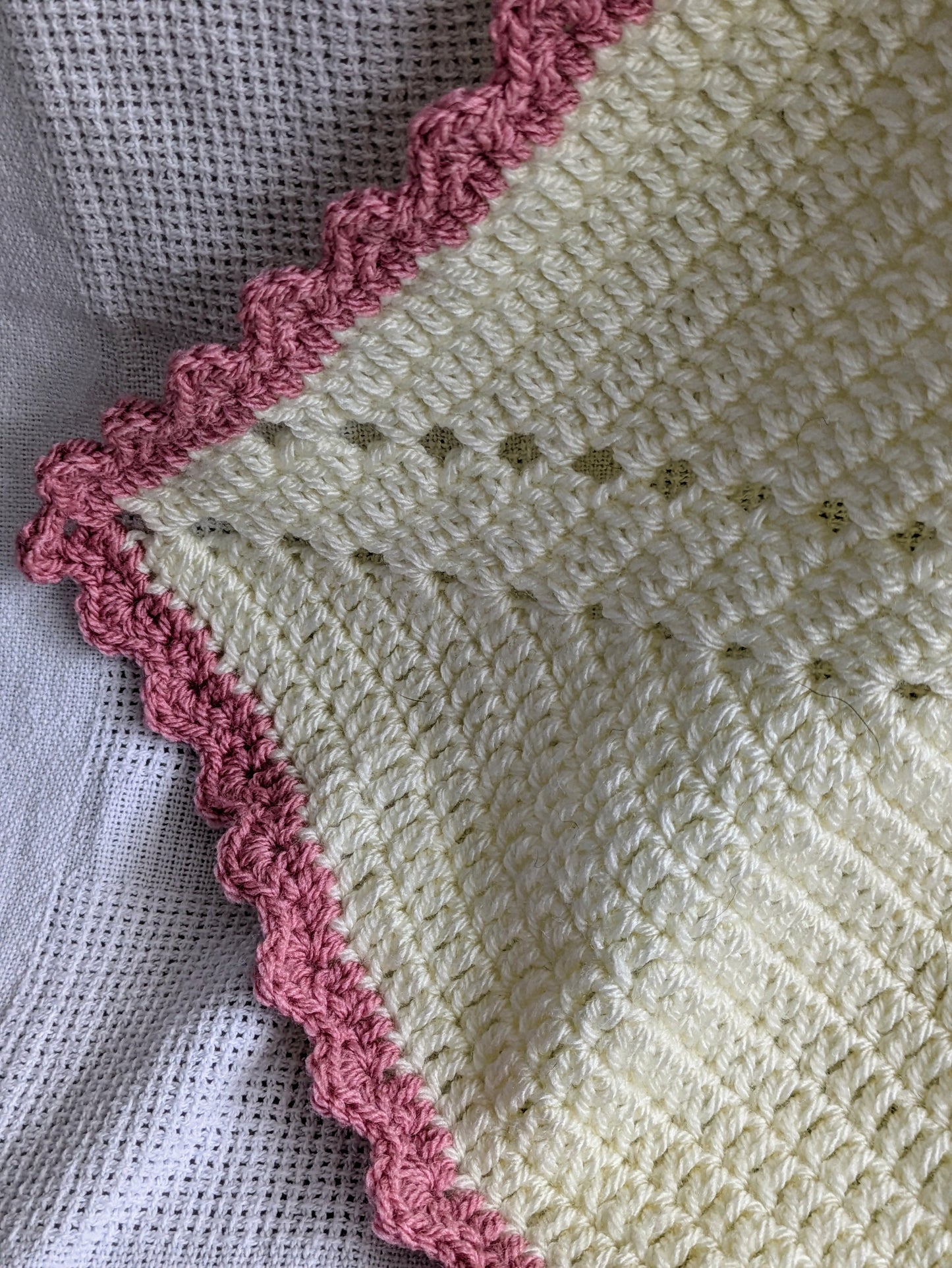 Solid Cream Baby Blanket with Custom Colour Border