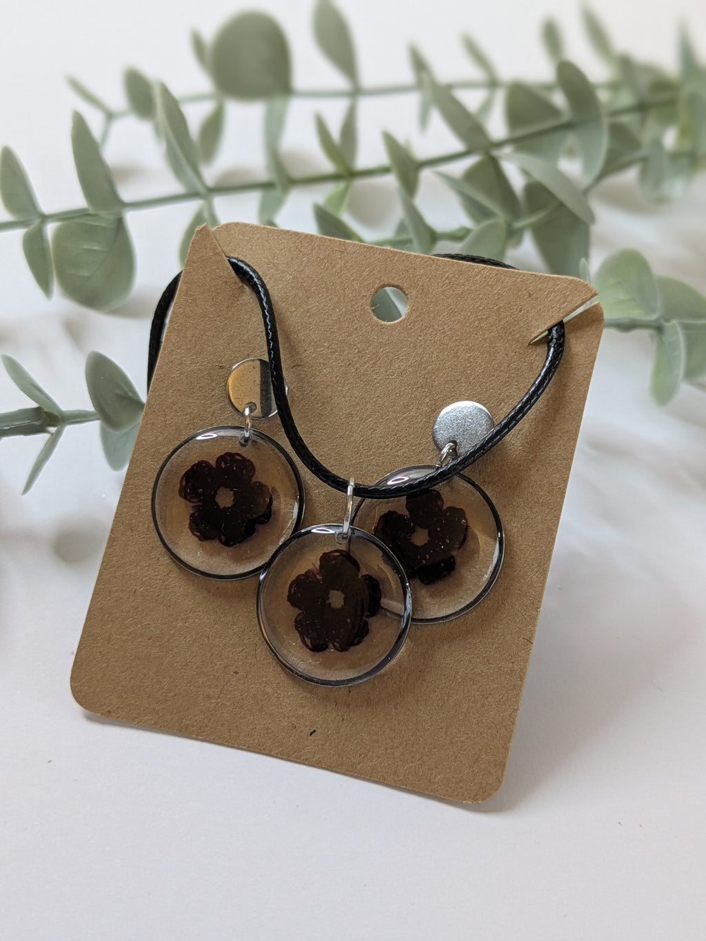 Crochet Flower Necklace in Resin