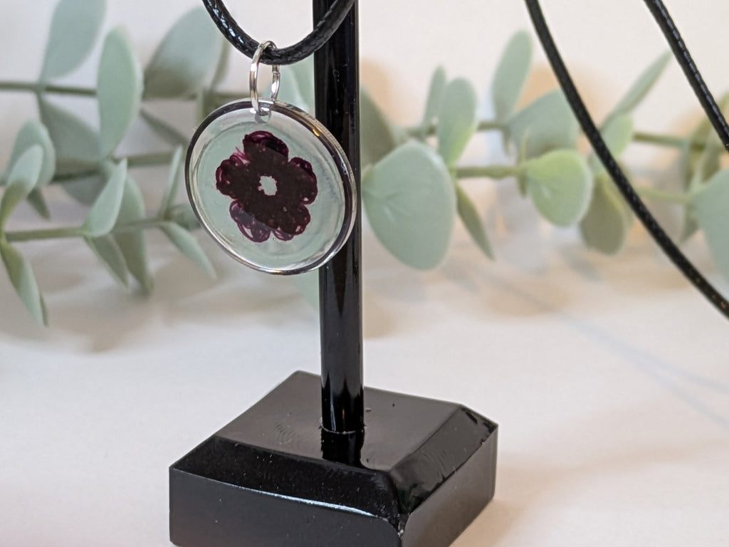Crochet Flower Necklace in Resin