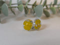 Crochet Flower Stud Earrings - Yellow